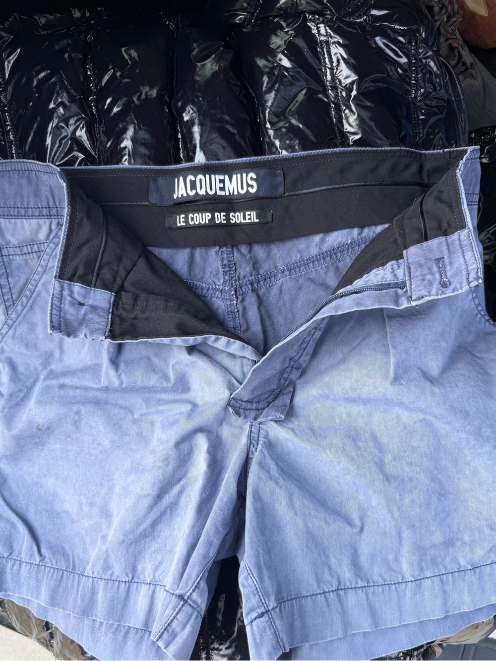 Jacquemus Light Blue Men’s Flat-Front Shorts